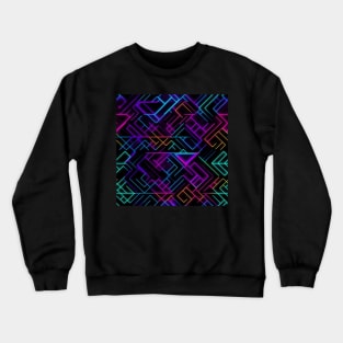 Neon Trippy EDM Festival Rave Pattern Crewneck Sweatshirt